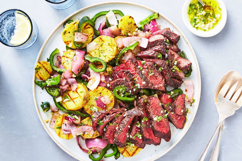 Grilled Ribeye Steak with Herb Salsa