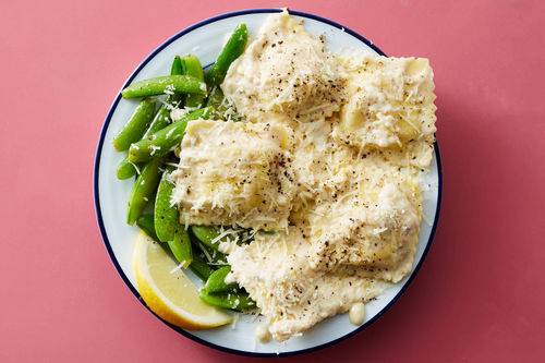Creamy Lemon-Garlic Gluten Free-Ravioli