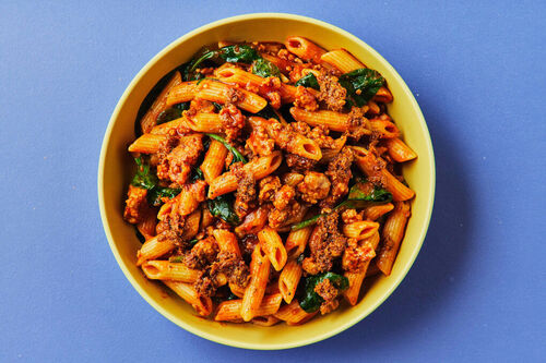 Speedy Tuscan Pork Pasta