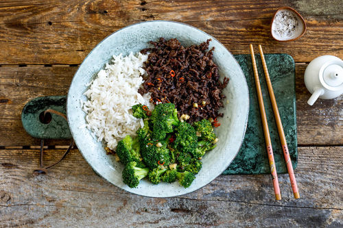 Asiatische Hackpfanne vom Bio-Rind