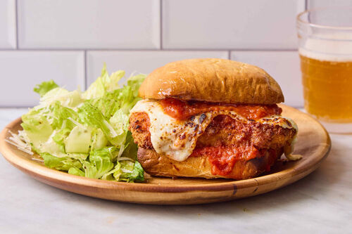 Chicken Parm Melts on Readymade Garlic Bread