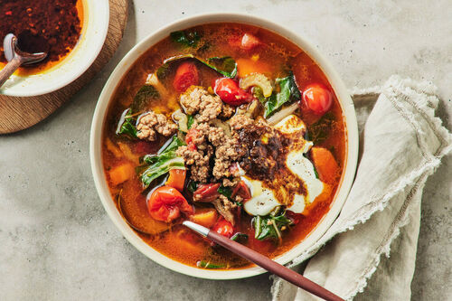 Calorie-Conscious Hearty Lamb and Veggie Soup