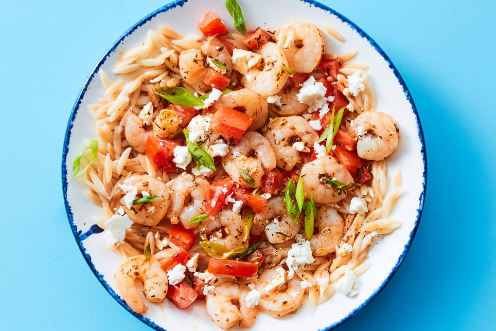 Greek Shrimp with Tomatoes, Orzo & Feta