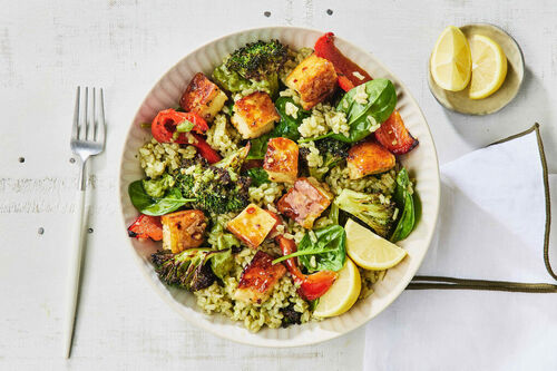 Nutritious Haloumi, Broccoli and Rice Salad