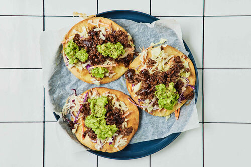 15-Min Banging Beef Tostadas