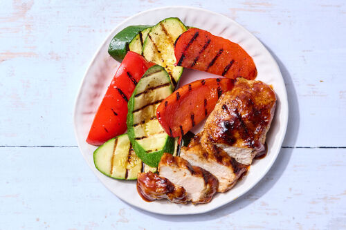 Low-Carb Grilled Veggies & Pork Chop
