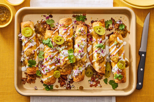 Oven-Fried Braised Beef Taquitos