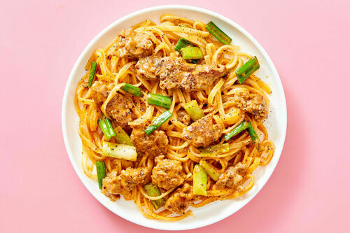 Red Curry Ground Chicken Rice Noodles
