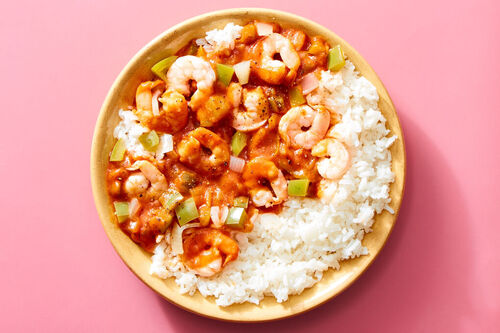 Shrimp Creole with Green Pepper Relish