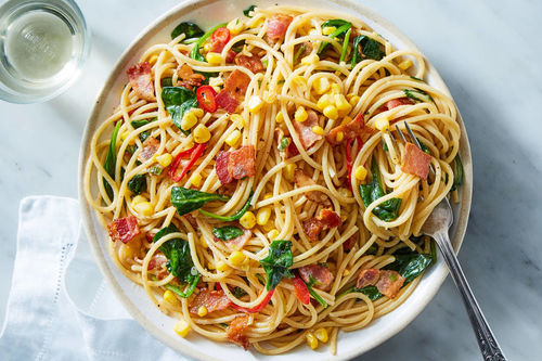 Corn & Bacon Spaghetti