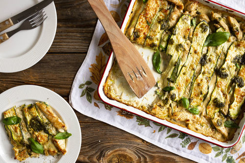 Zucchini-Hähnchen-Lasagne