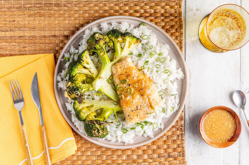 Seehechtfilet und Brokkoli aus dem Ofen