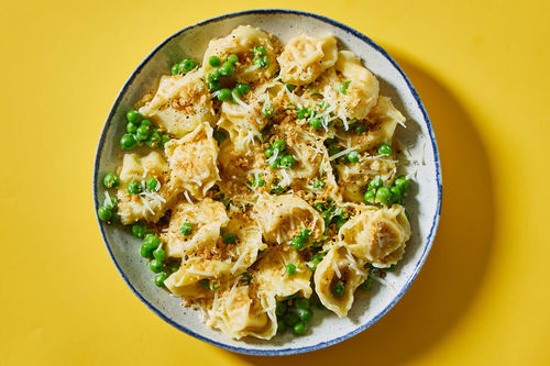 Creamy Tortelloni with Chicken & Peas