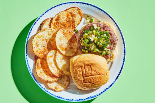 Cheese-Stuffed Lamb Burger