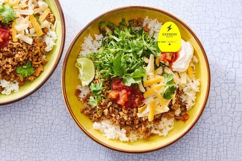 Express Recipe! Beef Burrito Bowls