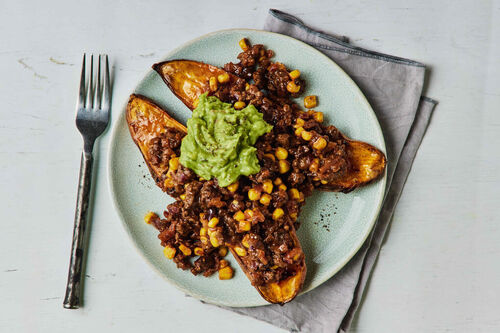 Nutritious Mexican Beef-Loaded Sweet Potato