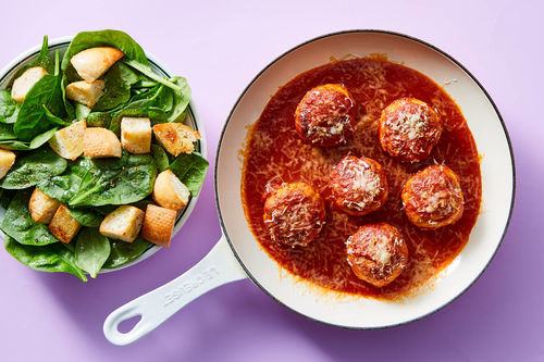Chicken Sausage Meatball Parm