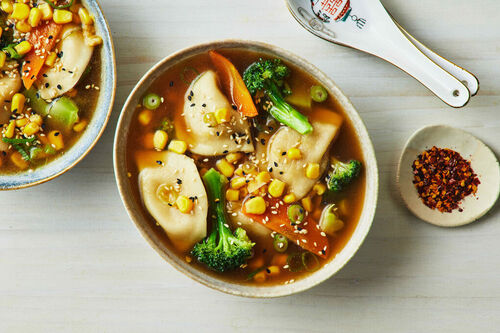 Chicken-Soy Dumpling Soup