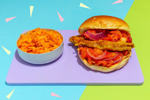 Indiase kipburger met tomatenchutney