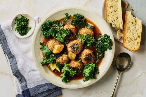 Rustic Pork Meatballs in Tomato Broth