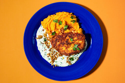 Veggie-Schnitzel mit Petersiliensauce