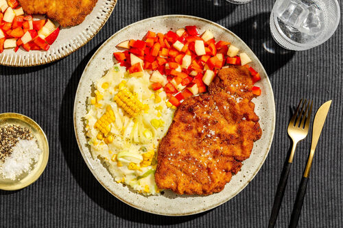 Schnitzel mit Paprika-Apfel-Relish