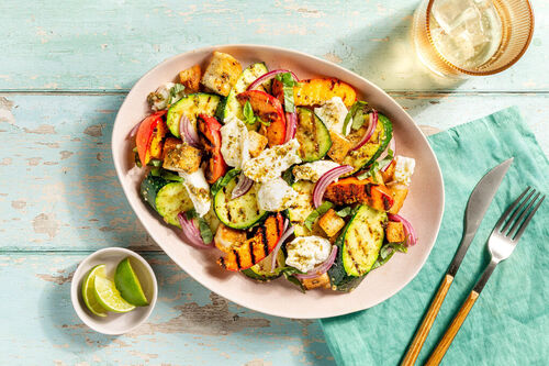 Gegrillter Zucchinisalat mit Nektarine