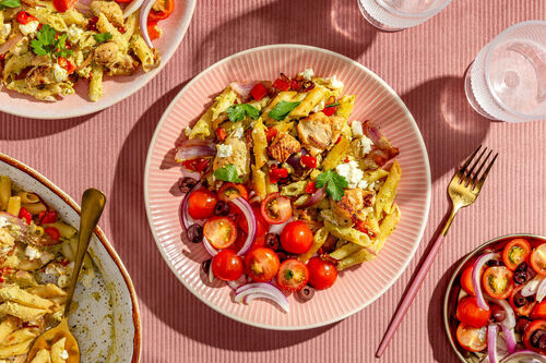 Pasta-Gratin mit Bio-Hähnchen und Feta