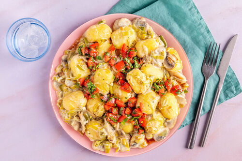 Kaas-gnocchi met gebakken champignons