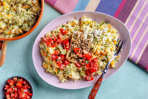 Krokante feta met za'atar-notencoating