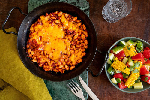 Low-carb bonenpannetje met cheddar