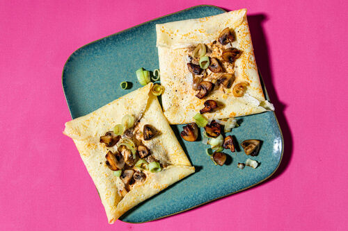 Galettes met champignon en prei