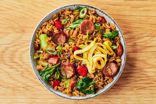 Chorizo Fried Rice with Veggies