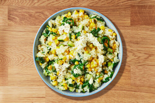 Corn and Zucchini Risotto with Goat Cheese