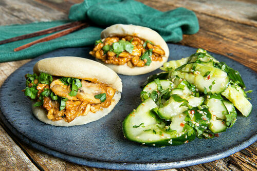 Vegan bao's met champignons en pinda's