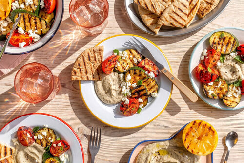Gegrilltes Sommergemüse mit Feta
