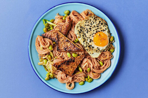 Balanced Chinese Barbecue Tofu Noodles