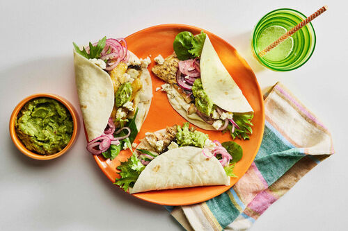 Crispy Barramundi and Guacamole Tacos