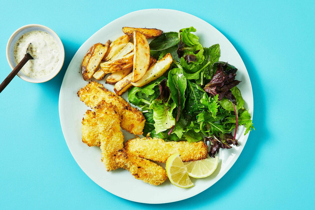 Fish Fingers and Hand-Cut Chips with Salad and Homemade Tartare