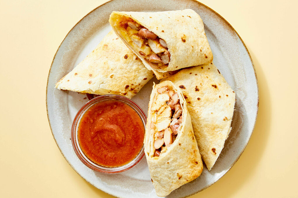 Chicken Chimichangas with Enchilada Sauce No chopping. No slicing. No knife  required!