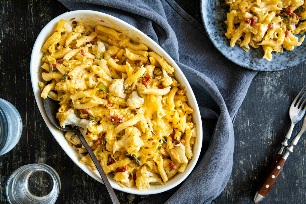 Chorizo-Blumenkohl-Pasta überbacken Mac-'n'-Cheese-Style | Marley Spoon