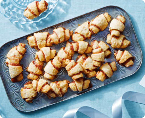 Apricot-Berry Rugelach with Cinnamon Sugar