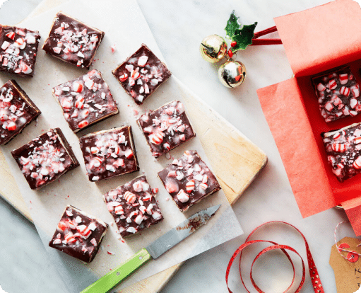 Starlight Peppermint Brownies with Creamy Vanilla Filling & Chocolate Glaze