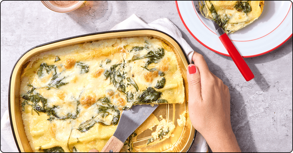 Creamy Alfredo Four Cheese Lasagna with Spinach