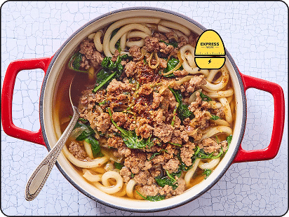 Express Recipe! Beef Udon with Spinach & Shichimi Togarashi
