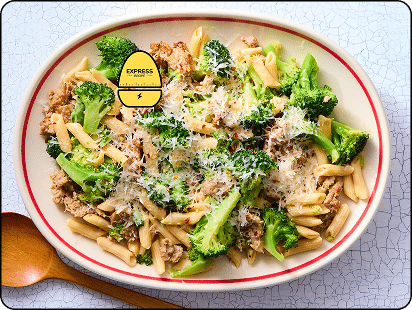 Express Recipe! Chicken Sausage Pasta with Broccoli & Parmesan