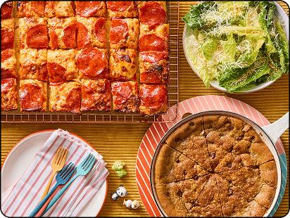Family Friendly! Sheet Pan Pepperoni Pizza with a Giant Skillet Cookie!